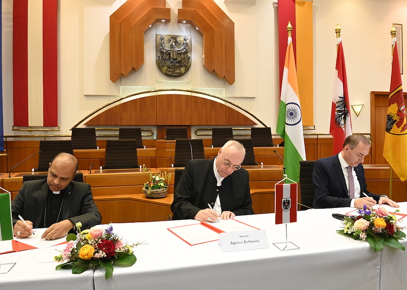 Besuch im Landhaus Eisenstadt; Unterzeichnung der Vereinbarung über Pflegepersonal aus Indien.