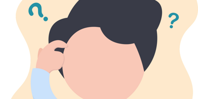 eine menschliche Figur kratzt sich fragend am Kopf