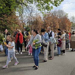 Palmprozession in die Pfarrkirche