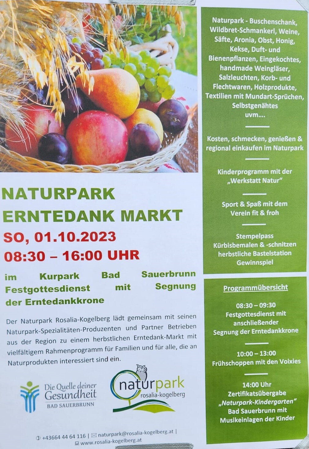 Erntedankfest / Veranstalter Veranstaltungsplakat