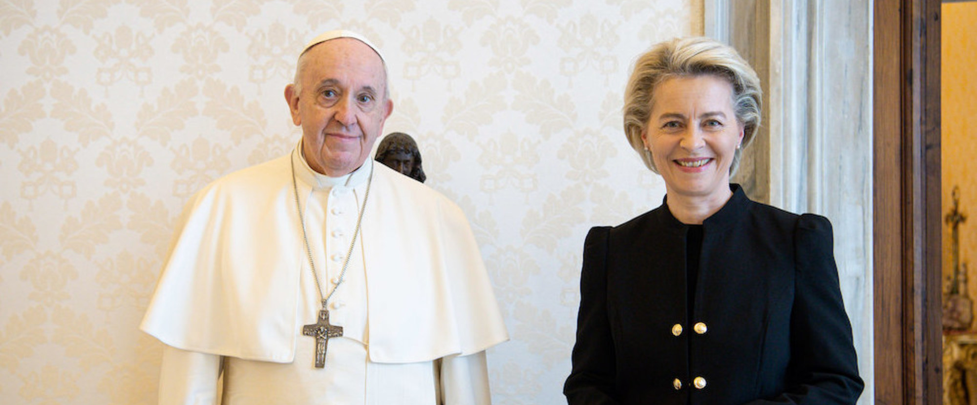 Papst Franziskus empfängt Ursula von der Leyen, Präsidentin der Europäischen Kommission, in einer Privataudienz am 22. Mai 2021 im Vatikan.